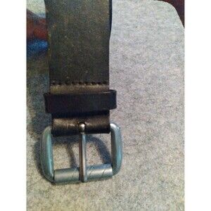 DKNY Jeans Black Leather Belt Silver Buckle Casual Fashion‎ Accessory